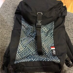 Trendy Black and Blue Patterned Women's Backpack